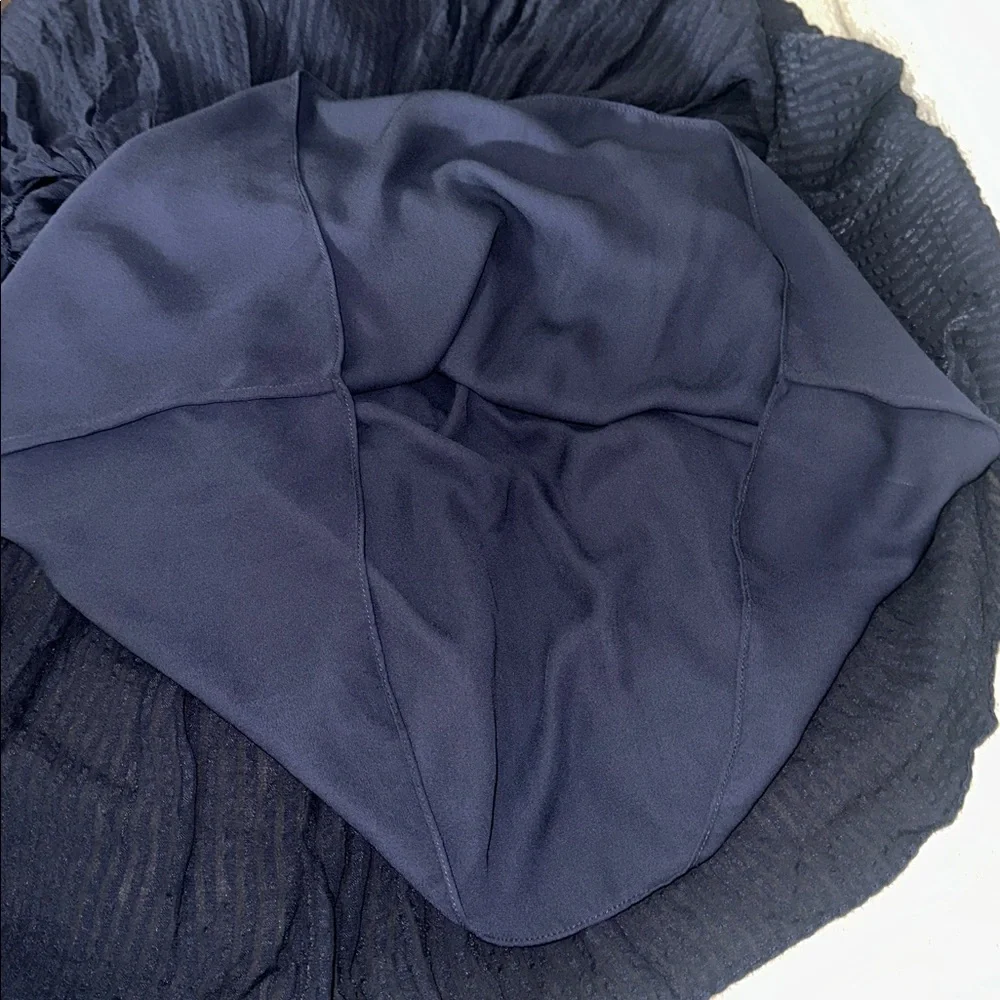 WITCHERY Stripe Pintuck Dress Navy Drop Shoulder, Waist Dress Button Front Sz 8 - Picture 15 of 15